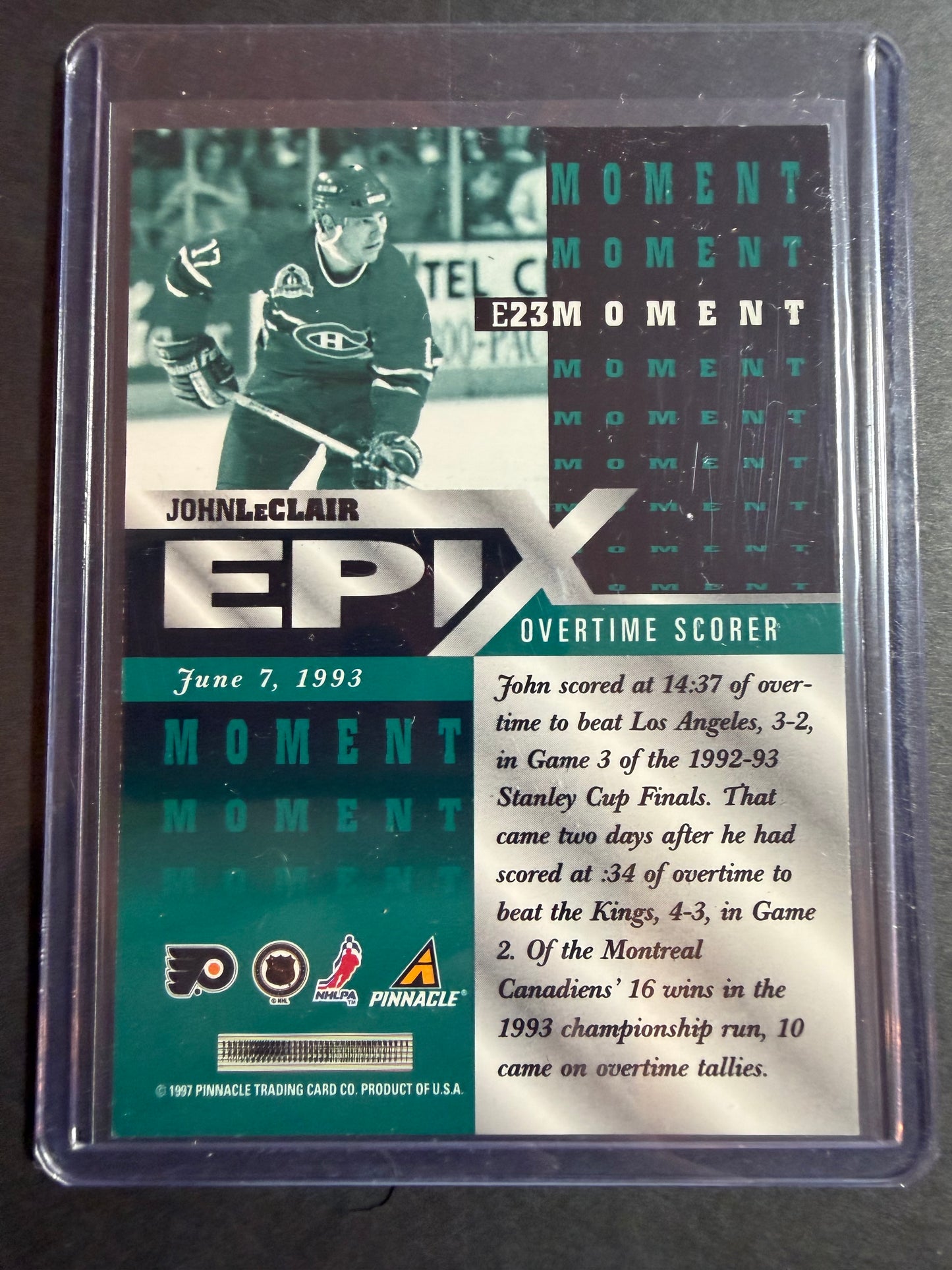 JOHN LECLAIR - 1997 Pinnacle Epix COMPLETE SET, w/ Moment, Season, Game, Play