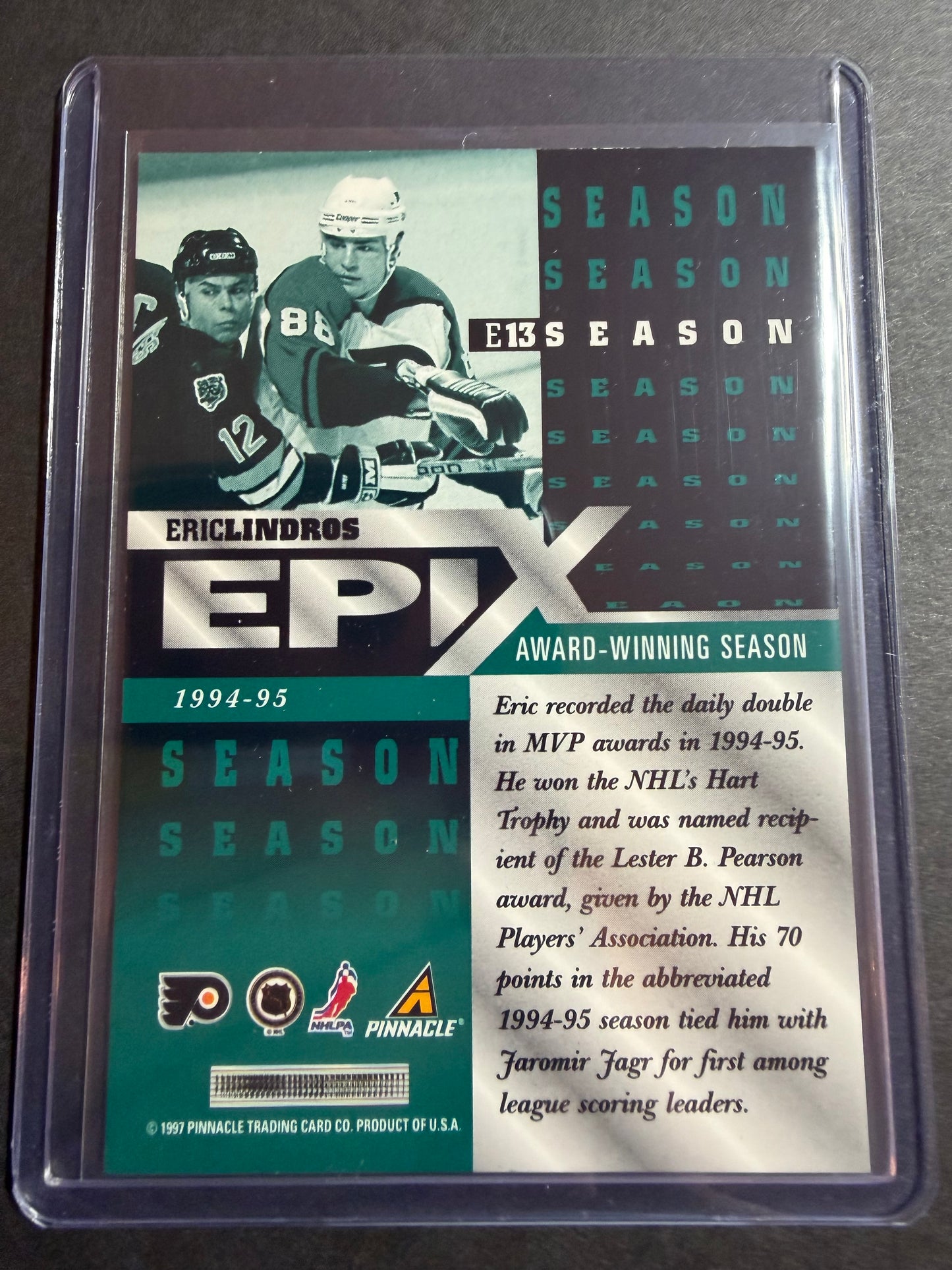 ERIC LINDROS - 1997 Pinnacle Epix COMPLETE SET, w/ Moment, Season, Game, Play