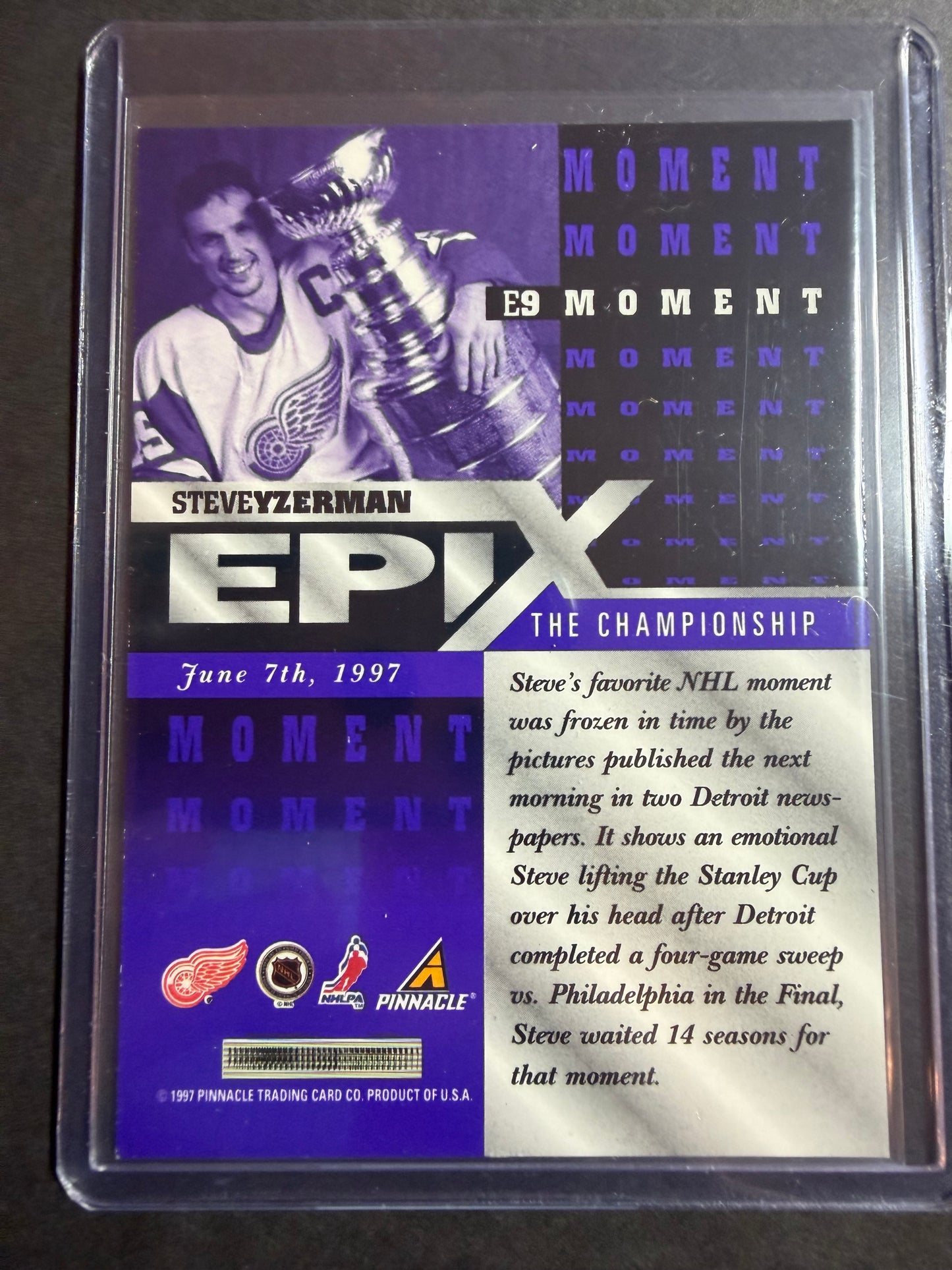 STEVE YZERMAN - 1997 Pinnacle Epix COMPLETE SET, w/ Moment, Season, Game, Play