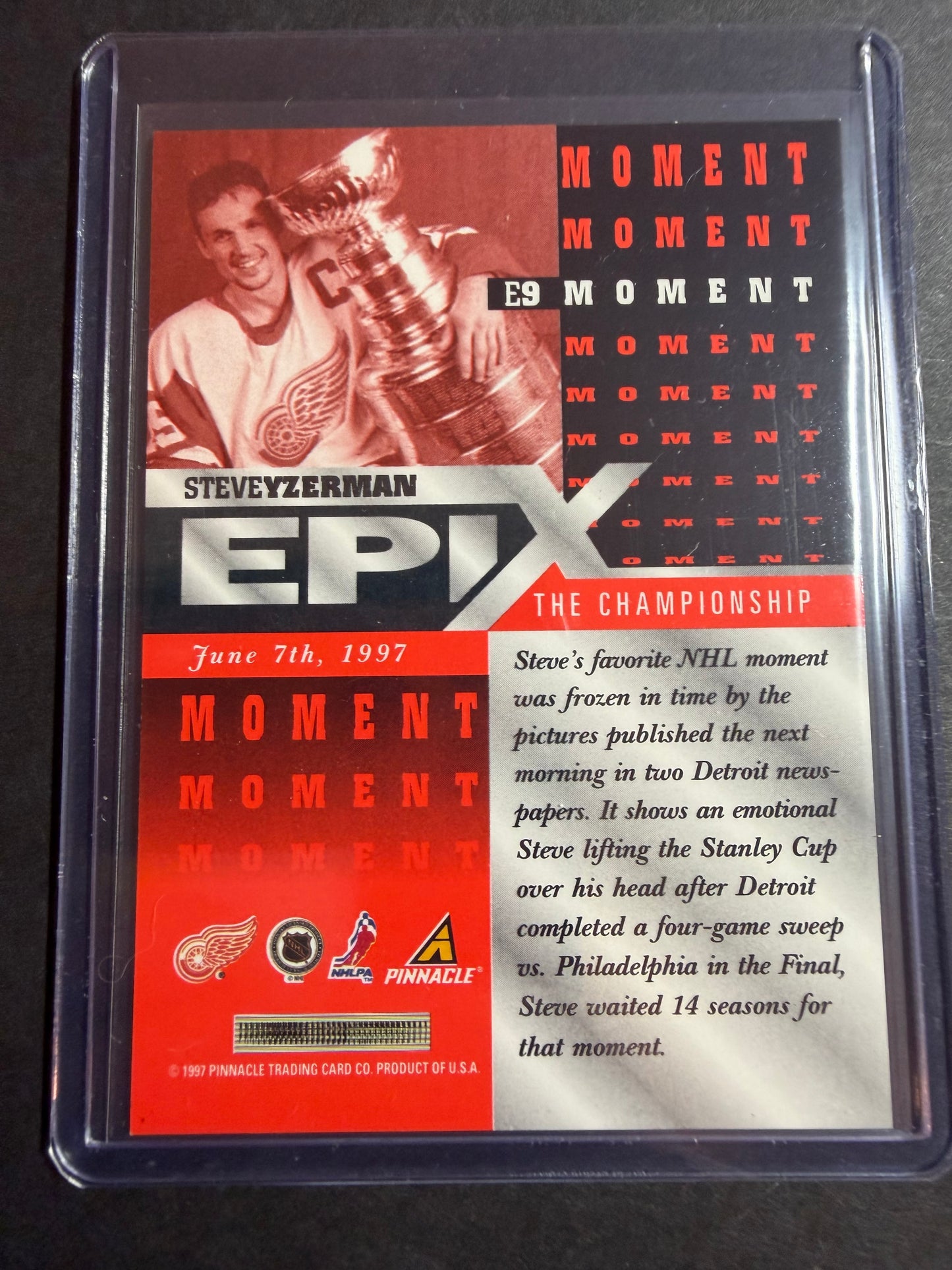 STEVE YZERMAN - 1997 Pinnacle Epix COMPLETE SET, w/ Moment, Season, Game, Play