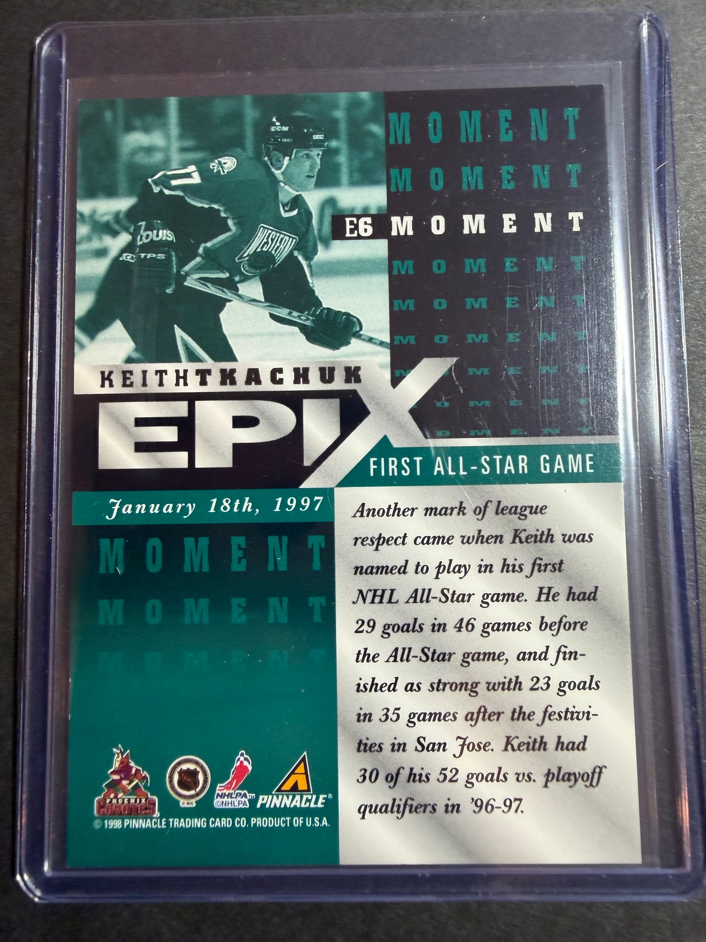 KEITH TKACHUK - 1997 Pinnacle Epix COMPLETE SET, w/ Moment, Season, Game, Play
