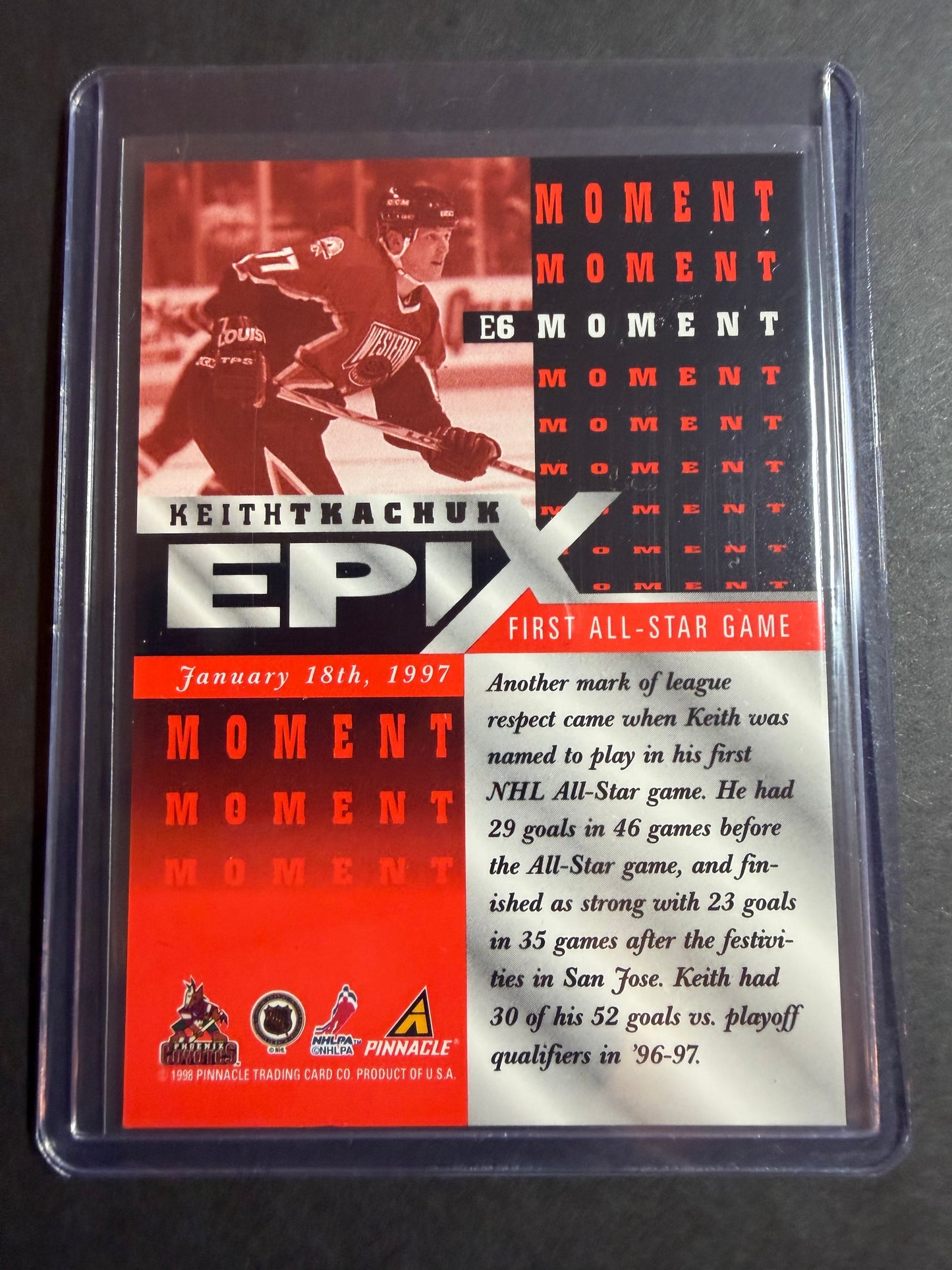 KEITH TKACHUK - 1997 Pinnacle Epix COMPLETE SET, w/ Moment, Season, Game, Play