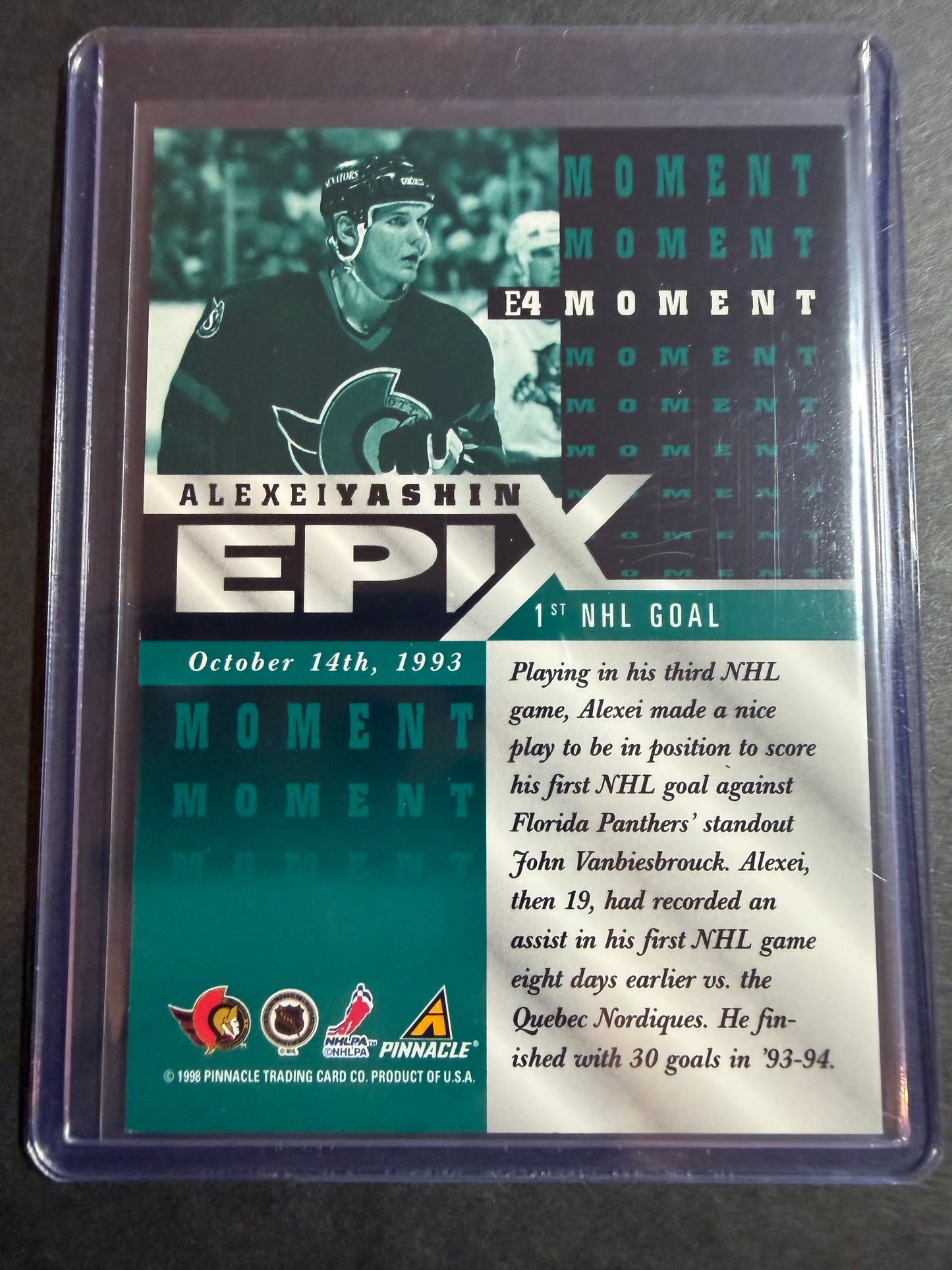 ALEXEI YASHIN - 1997 Pinnacle Epix COMPLETE SET, w/ Moment, Season, Game, Play