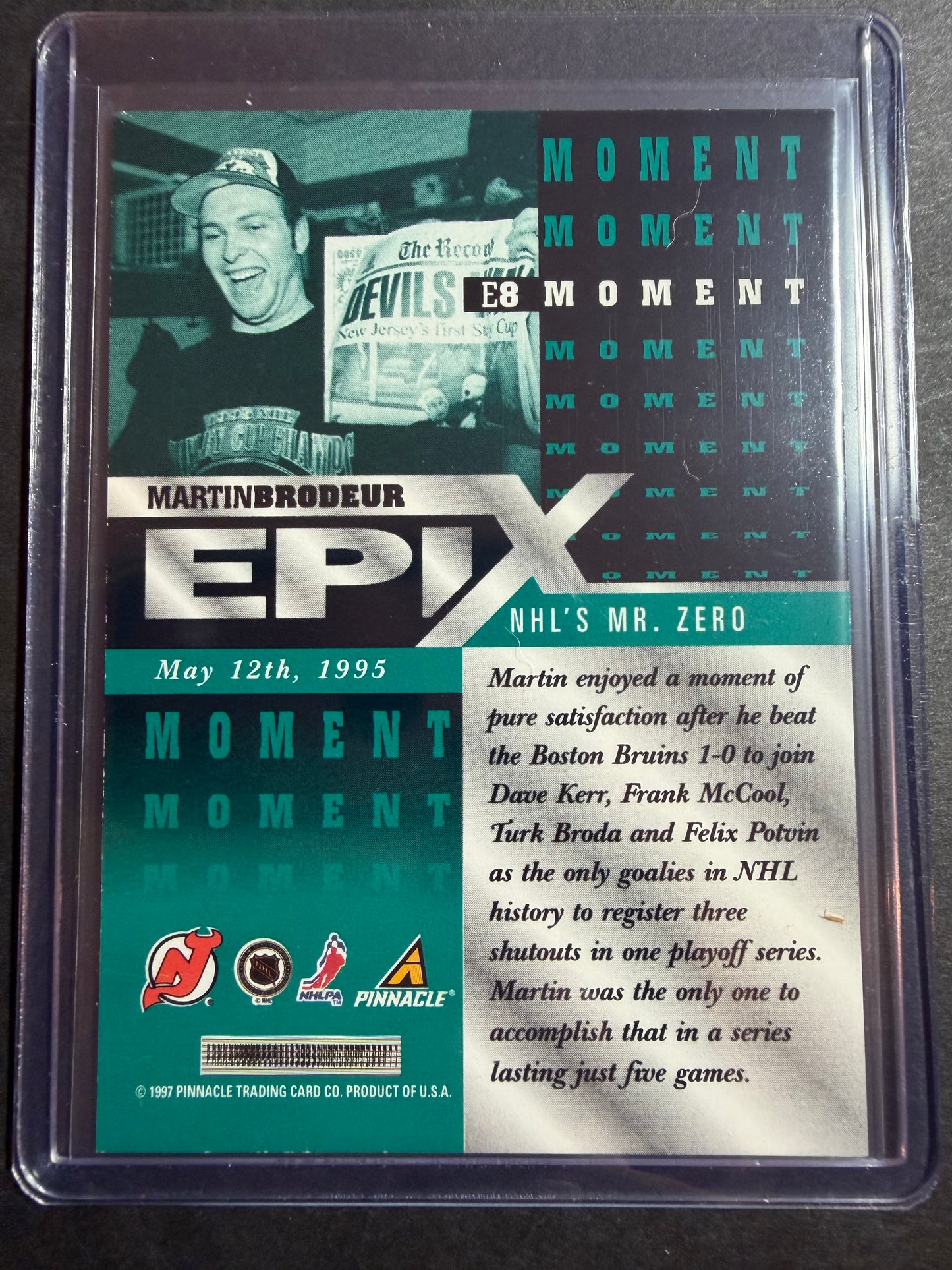 MARTIN BRODEUR - 1997 Pinnacle Epix COMPLETE SET, w/ Moment, Season, Game, Play