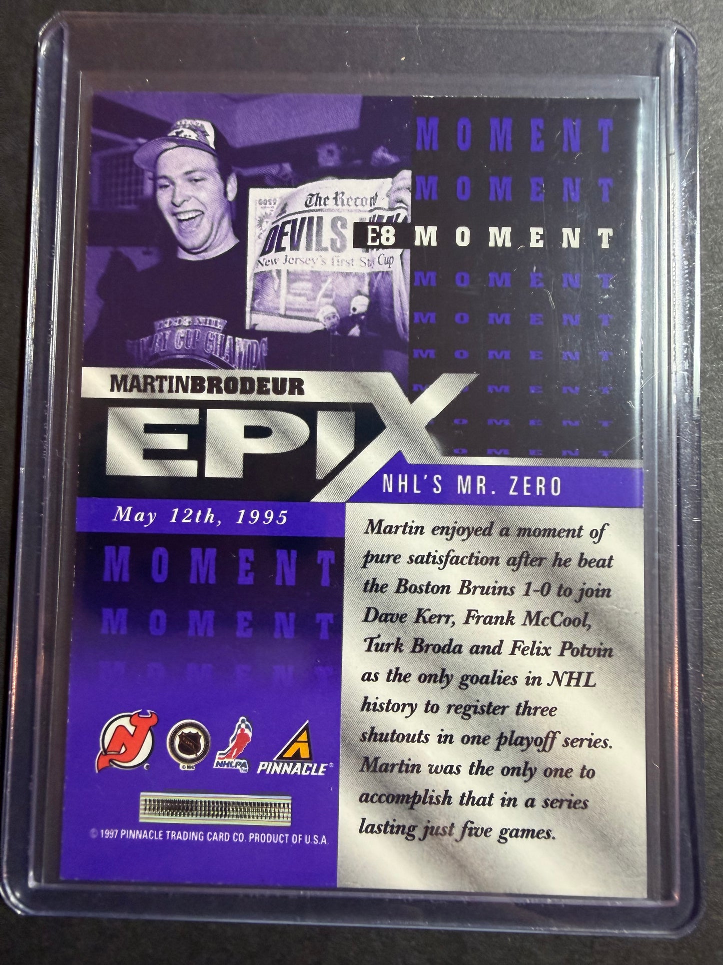 MARTIN BRODEUR - 1997 Pinnacle Epix COMPLETE SET, w/ Moment, Season, Game, Play