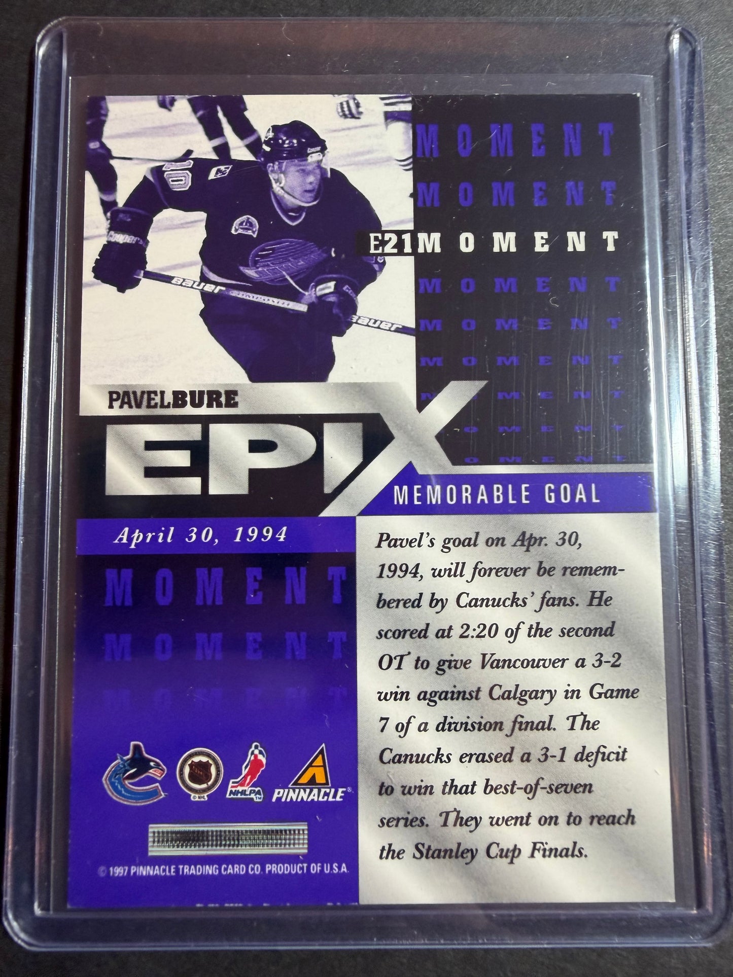 PAVEL BURE - 1997 Pinnacle Epix COMPLETE SET, w/ Moment, Season, Game, Play
