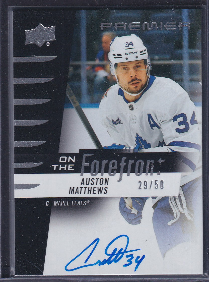 AUSTON MATTHEWS - 2023 UD Premier On The Forefront Auto #OFS-AM, /50