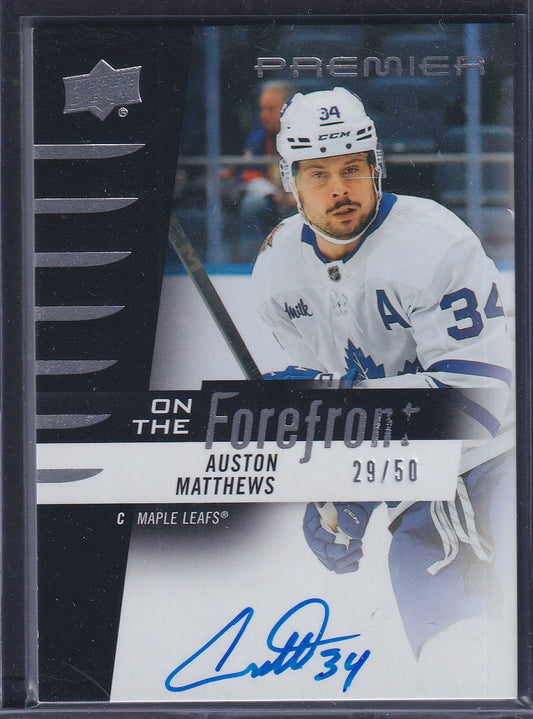 AUSTON MATTHEWS - 2023 UD Premier On The Forefront Auto #OFS-AM, /50