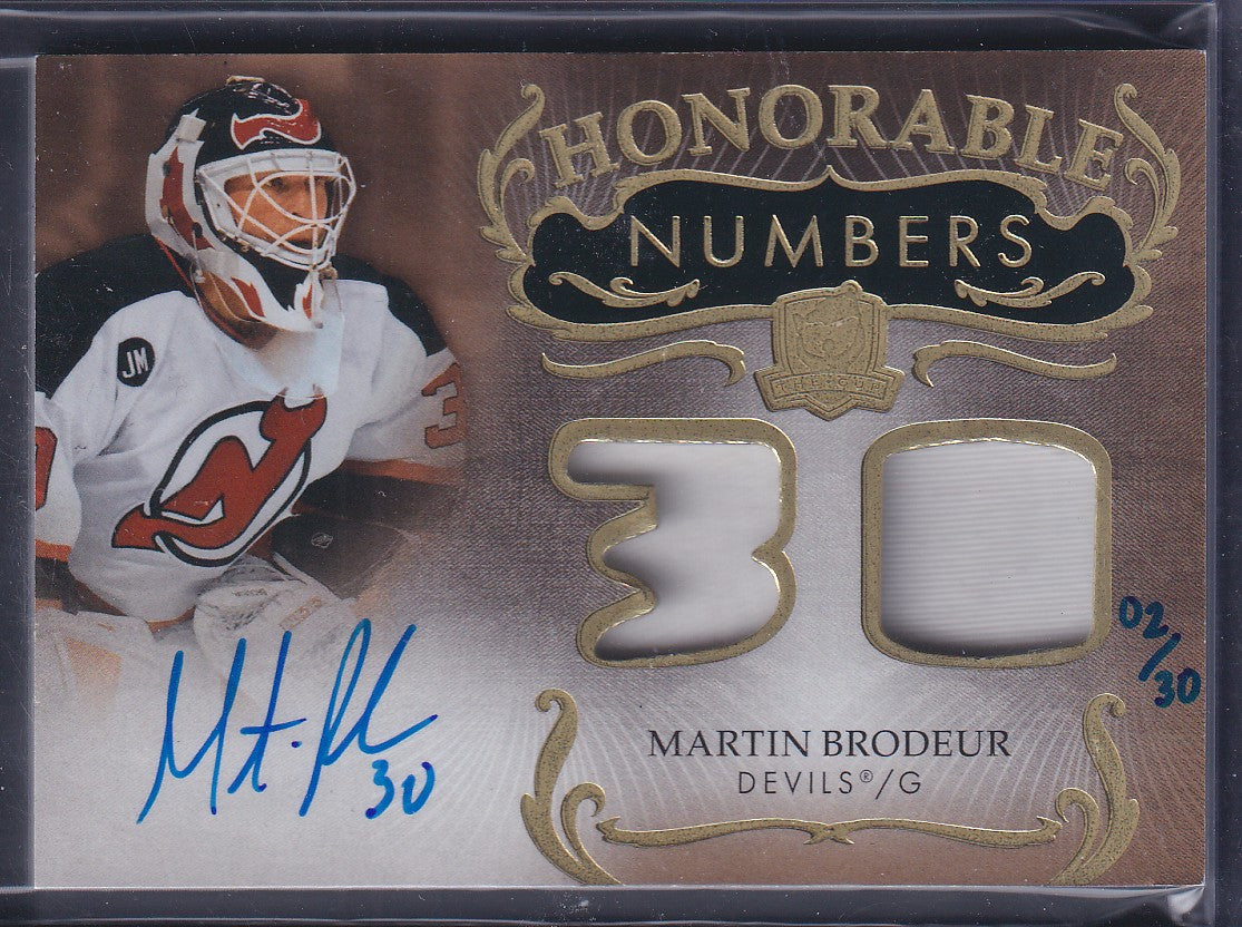 MARTIN BRODEUR - 2023 The Cup Honorable Numbers Auto Patch #HR-BR, /30