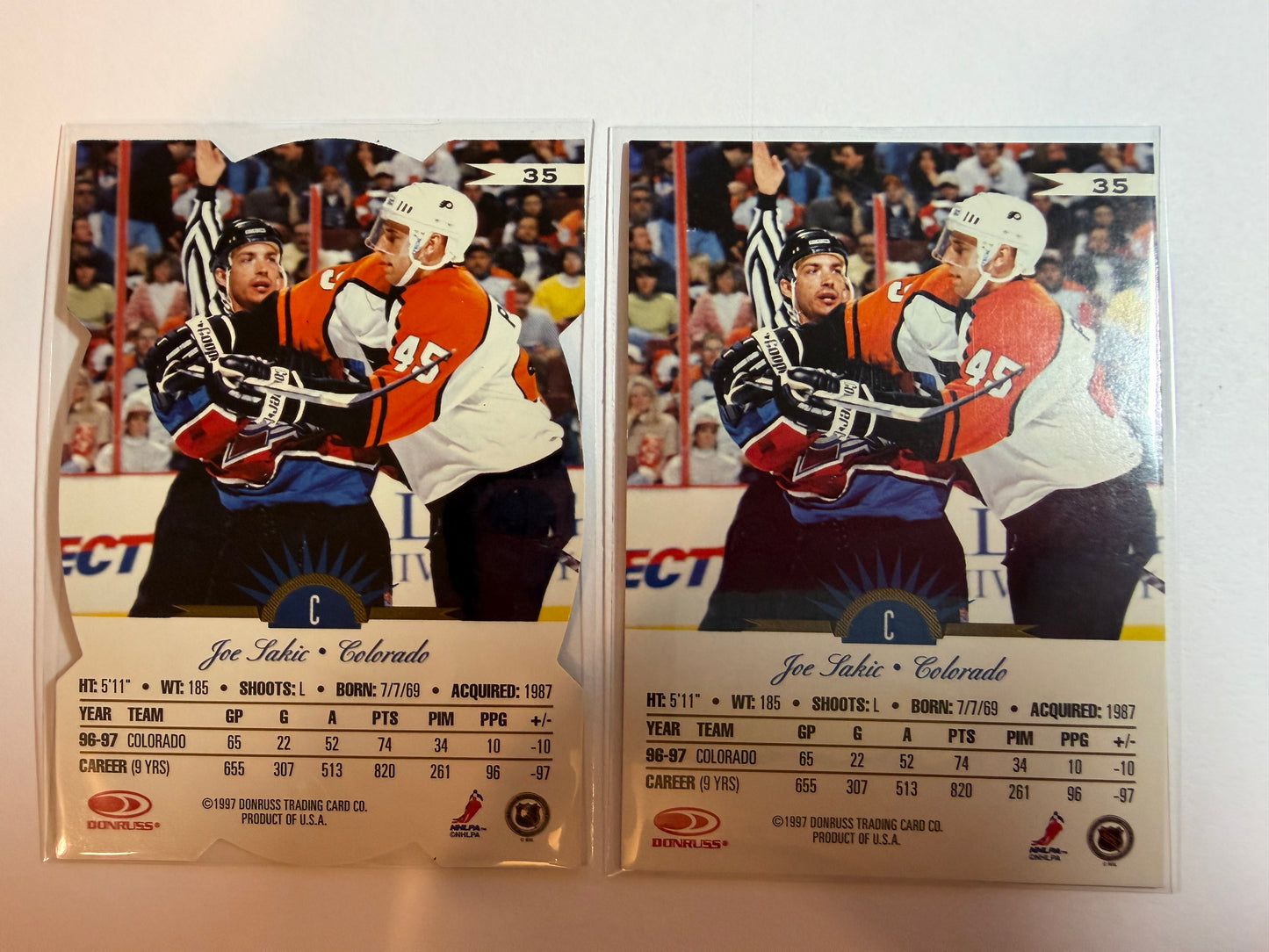JOE SAKIC - 1997 Donruss Leaf Fractal Matrix Y Axis w/ Die Cut #35, /200, /250