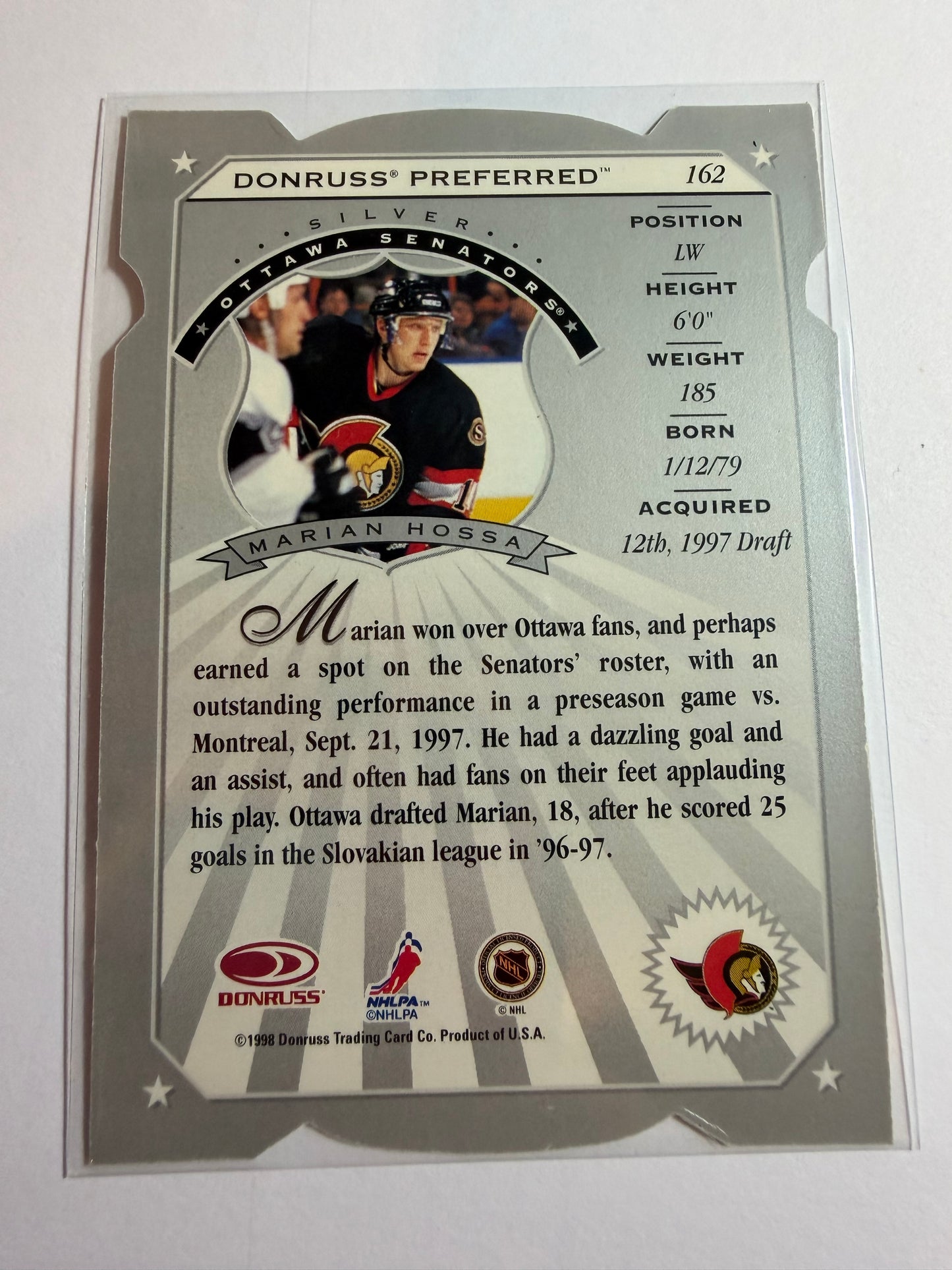 MARIAN HOSSA - 1997 Donruss Preferred Silver Rookie Die Cut #162