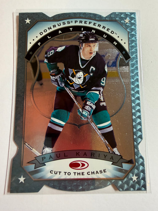 PAUL KARIYA - 1997 Donruss Preferred Cut to the Chase Platinum Die Cut #10