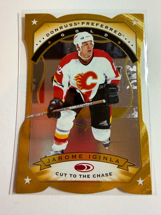 JAROME IGINLA - 1997 Donruss Preferred Cut to the Chase Gold Die Cut #17