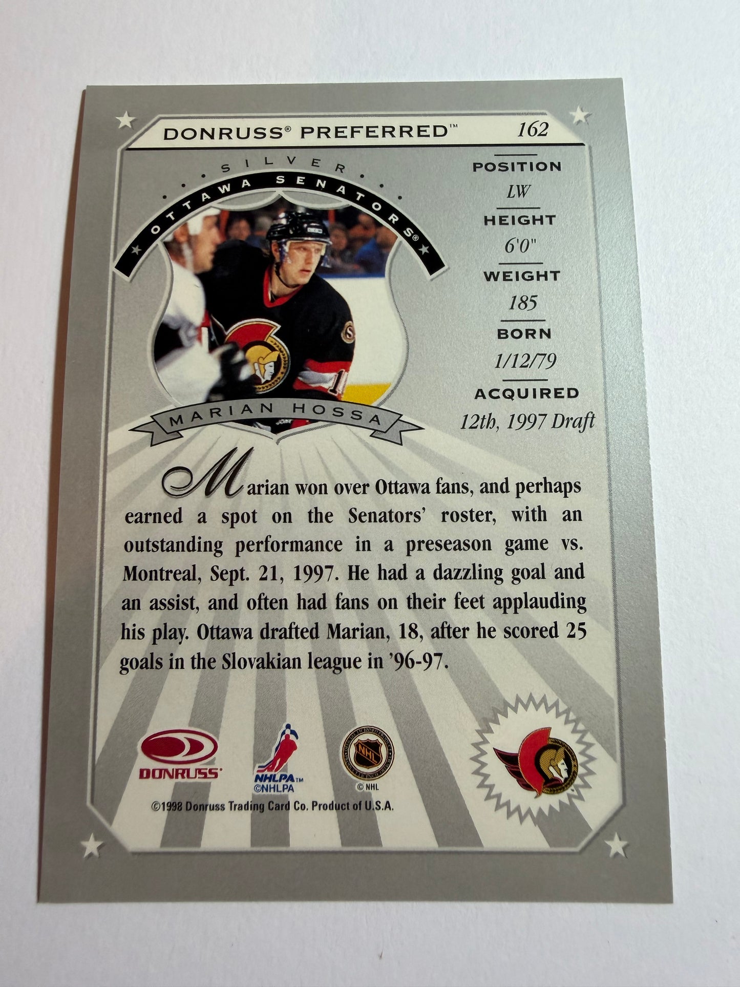 MARIAN HOSSA - 1997 Donruss Preferred Silver Rookie #162