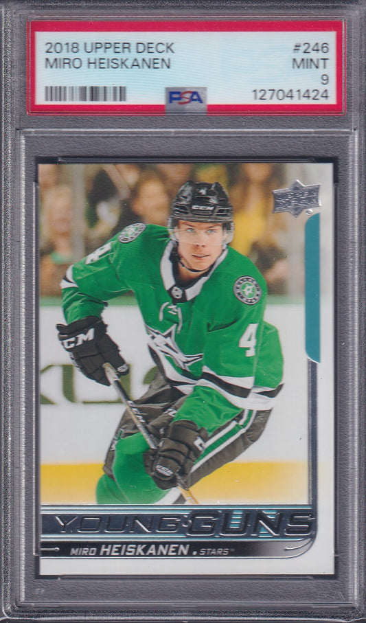 MIRO HEISKANEN - 2018 Upper Deck Young Guns #246, PSA 9