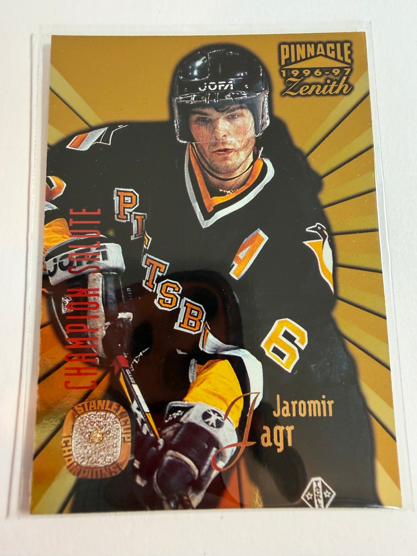 JAROMIR JAGR - 1996 Pinnacle Zenith Champion Salute REAL Diamond #6, SSP