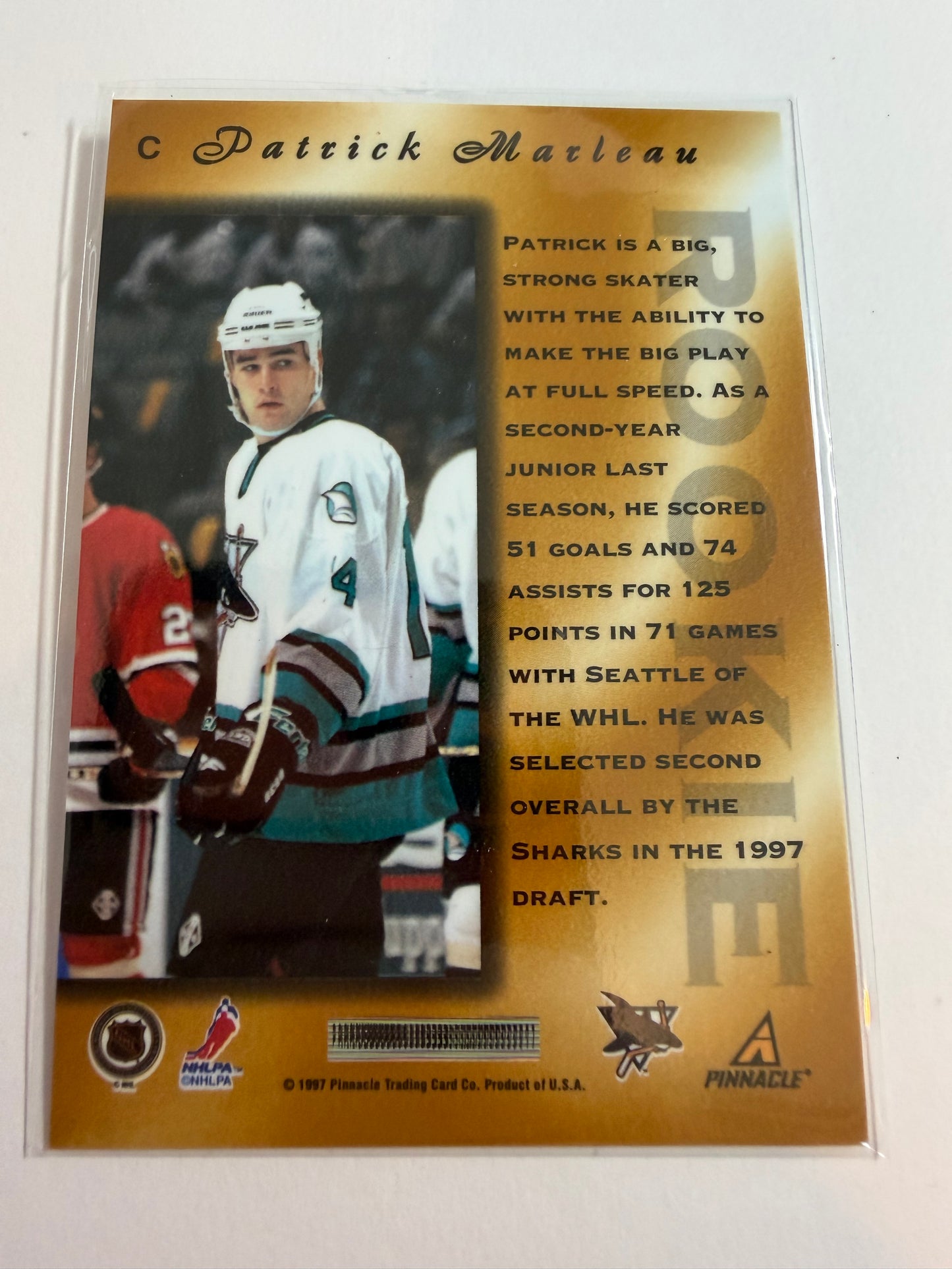 PATRICK MARLEAU - 1997 Pinnacle Certified Rookie MIRROR GOLD #C, SSP