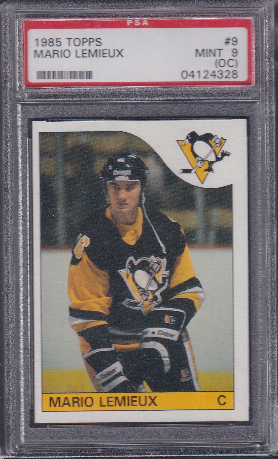 MARIO LEMIEUX - 1985 Topps Rookie #9, PSA 9 (OC)
