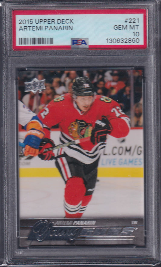 ARTEMI PANARIN - 2015 Upper Deck Young Guns #221, PSA 10