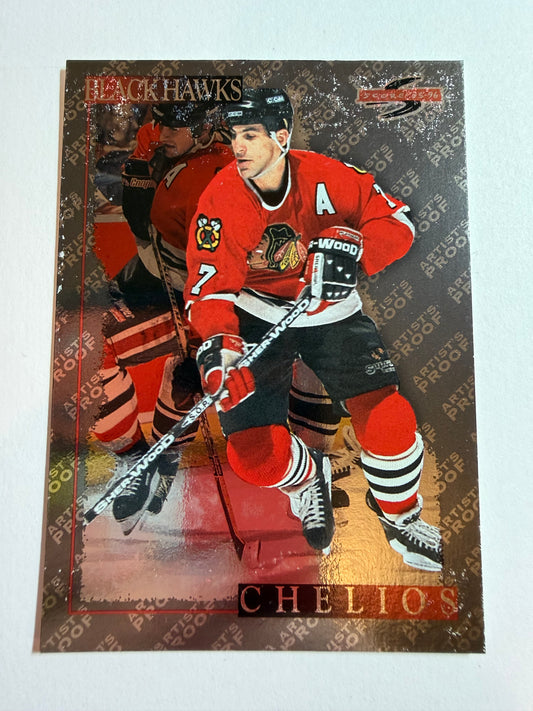 CHRIS CHELIOS - 1995 Pinnacle Score Black Ice Artist's Proof #3