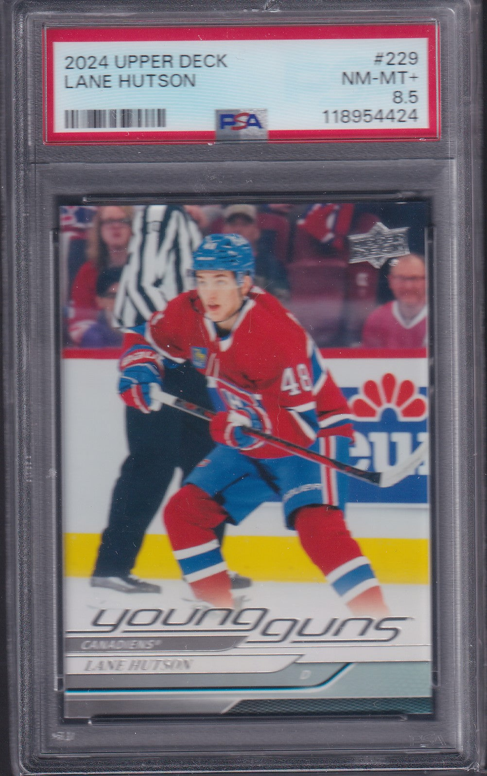 LANE HUTSON - 2024 Upper Deck Young Guns #229, PSA 8.5