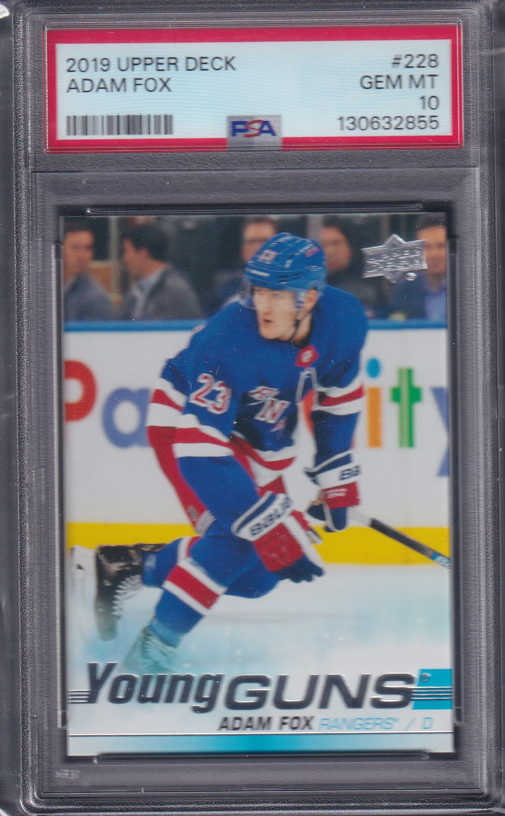 ADAM FOX - 2019 Upper Deck Young Guns #228, PSA 10