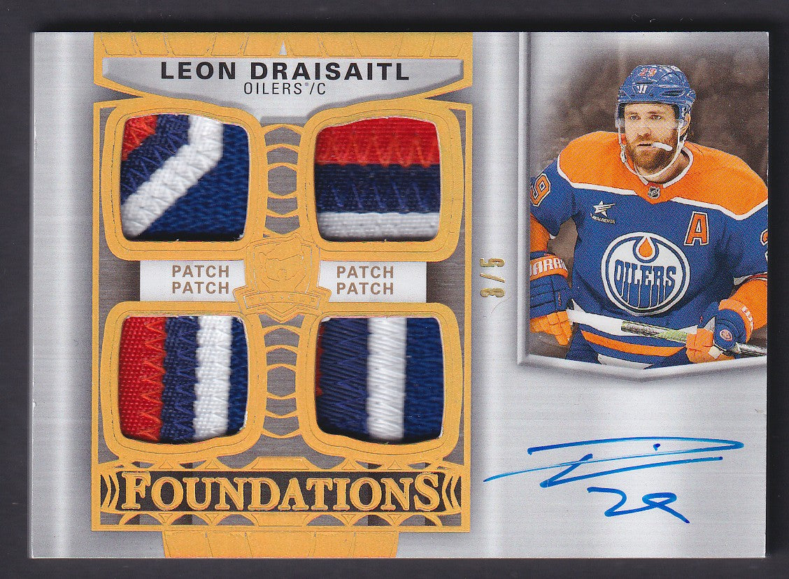 LEON DRAISAITL - 2024 The Cup Foundations Quad Auto Patch #F-LD, /5
