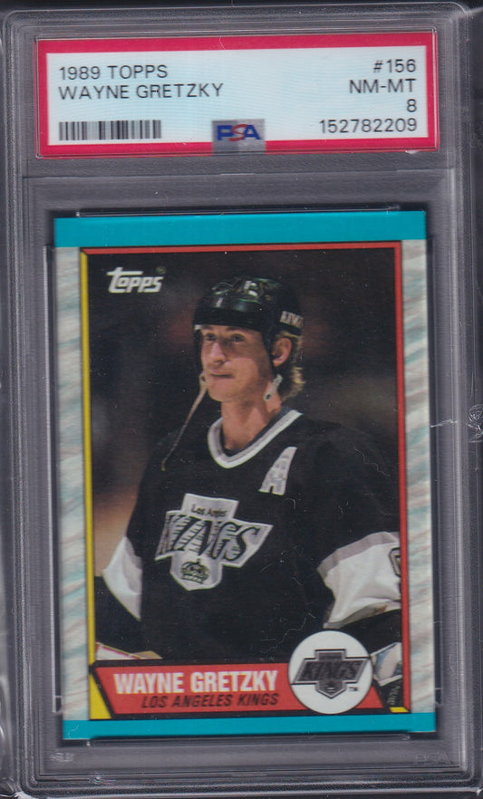 WAYNE GRETZKY - 1989 Topps #156, PSA 8