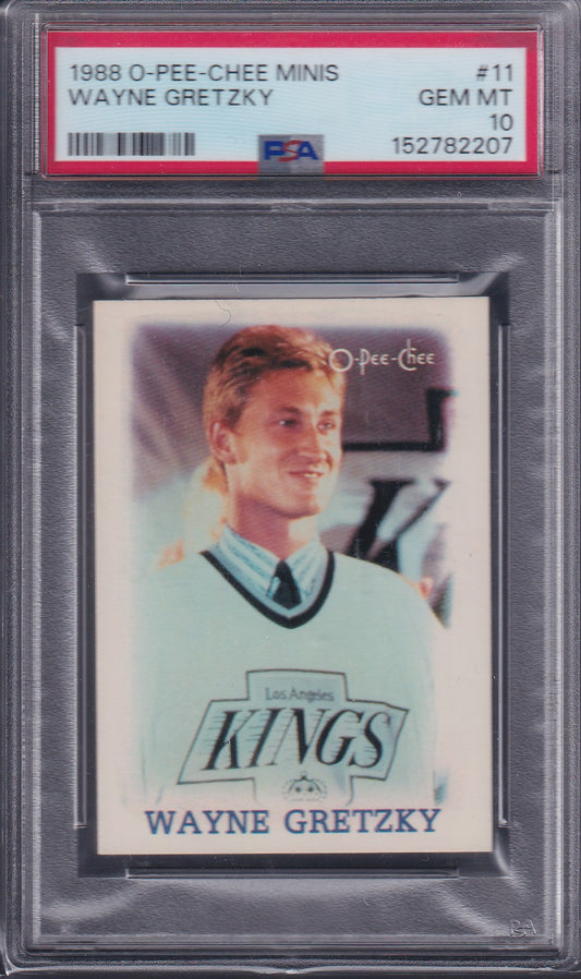 WAYNE GRETZKY - 1988 O-Pee-Chee Minis #11, PSA 10
