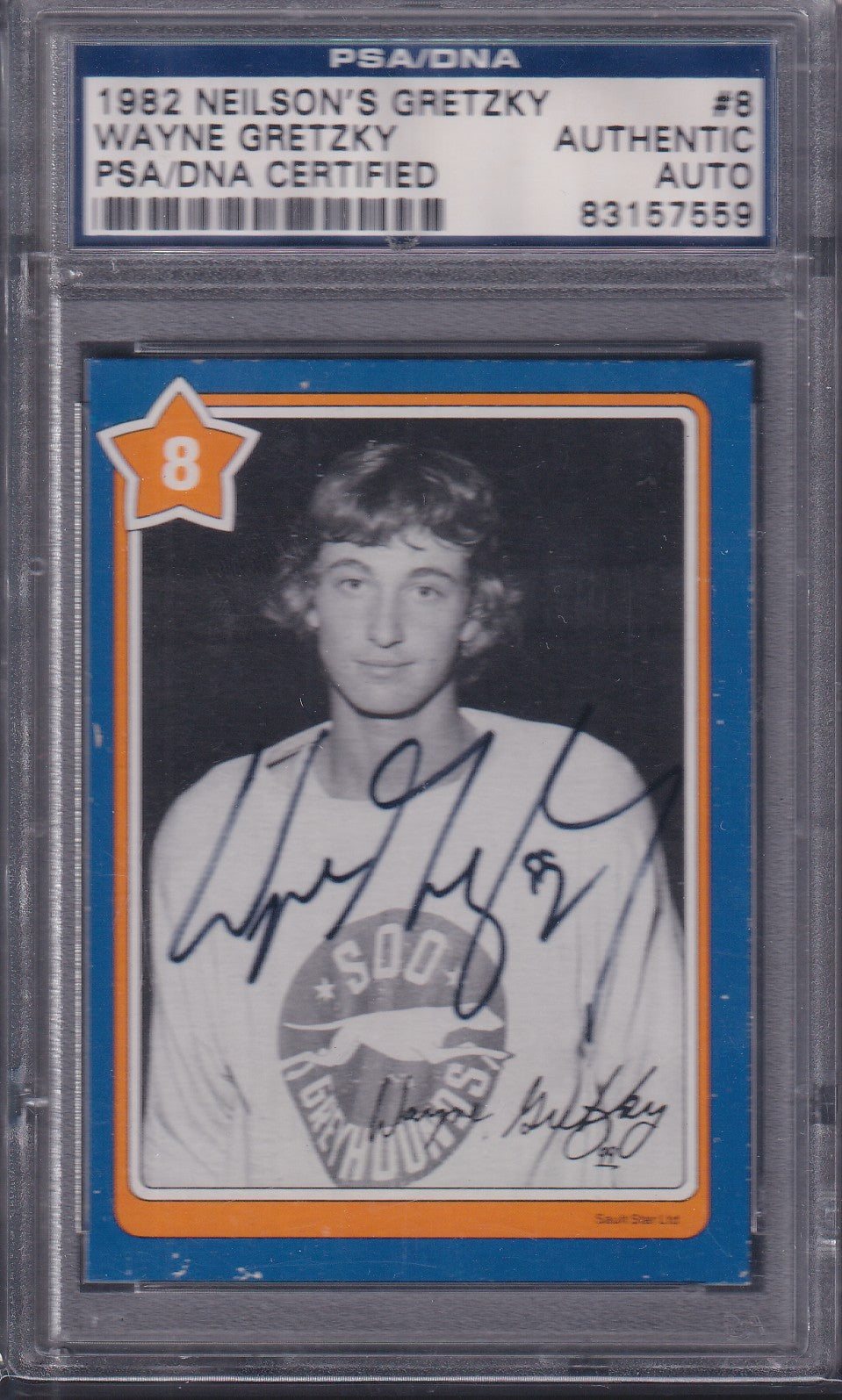 WAYNE GRETZKY - 1982 Neilson's Gretzky AUTO #8, PSA/DNA Authentic