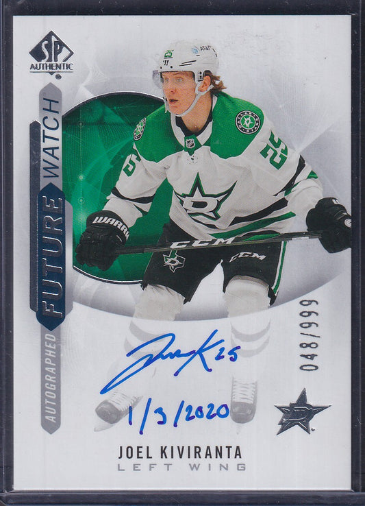 JOEL KIVIRANTA - 2020 SP Authentic Future Watch Auto INSCRIBED #226, /50