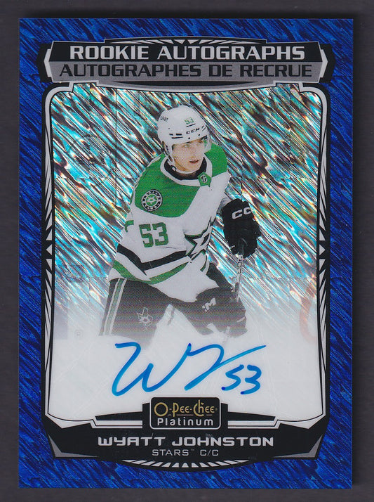 WYATT JOHNSTON - 2022 O-Pee-Chee Platinum Rookie Autographs BLUE TRAXX #R-WJ