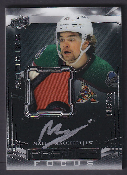 MATIAS MACCELLI - 2022 Upper Deck Premier Focus Rookies Auto Patch #PFPR-MM /125