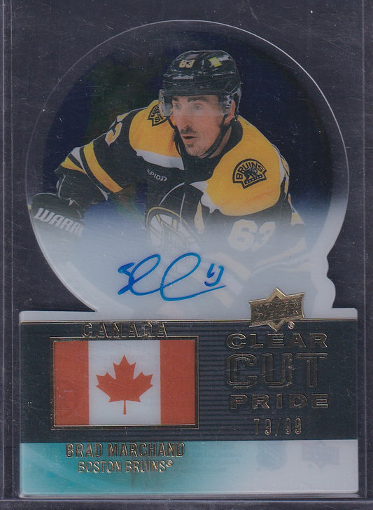 BRAD MARCHAND - 2022 Upper Deck Clear Cut Pride Auto #PC-BM, /99