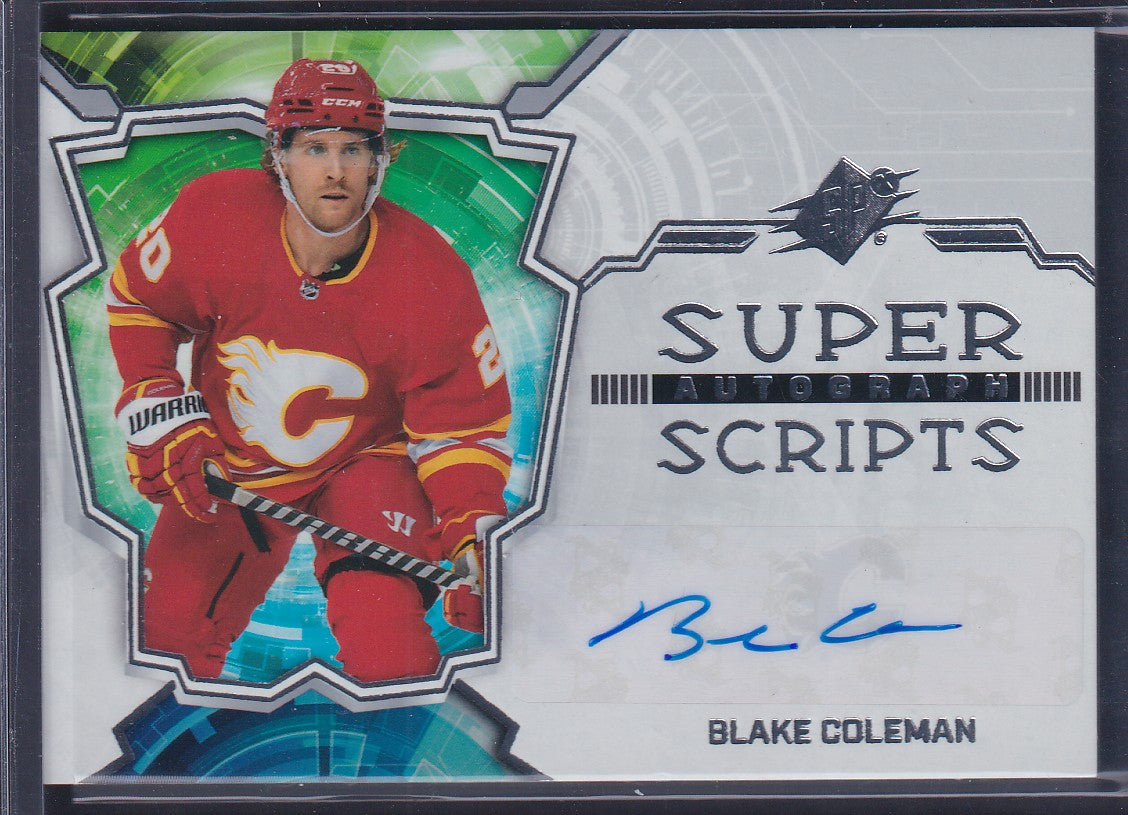 BLAKE COLEMAN - 2022 Upper Deck SPx Super Scripts Auto #SS-BC