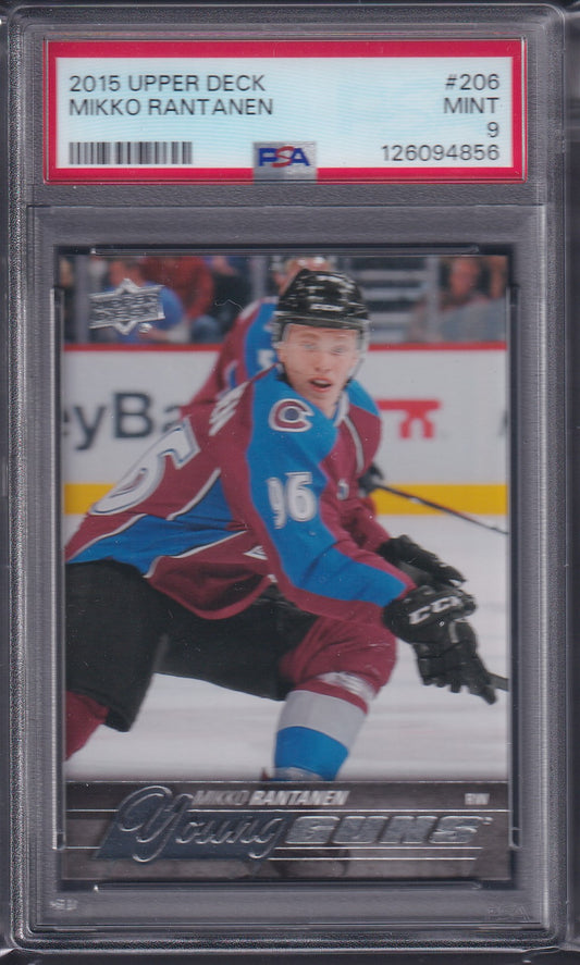 MIKKO RANTANEN - 2015 Upper Deck Young Guns #206, PSA 9