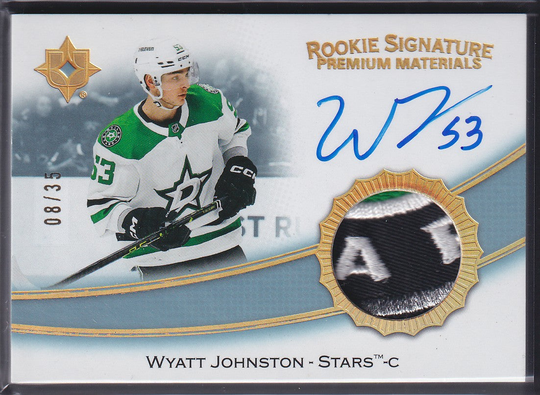 WYATT JOHNSTON - 2022 UD Ultimate Rookie Signature Premium Materials Auto /35