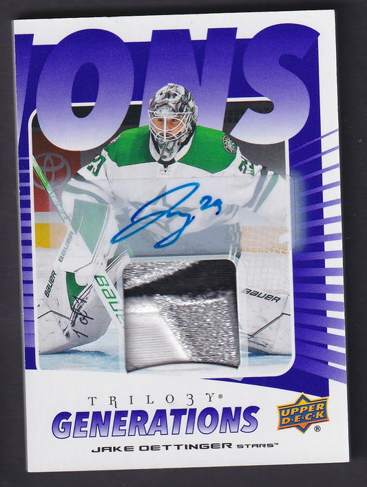 JAKE OETTINGER - 2023 Upper Deck Trilogy Generations Auto Patch #TG-14C, 1/1