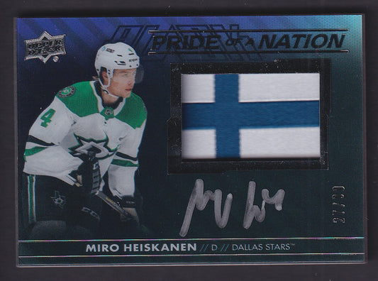 MIRO HEISKANEN - 2021 Upper Deck Black Pride of a Nation Auto #PON-MH, /99