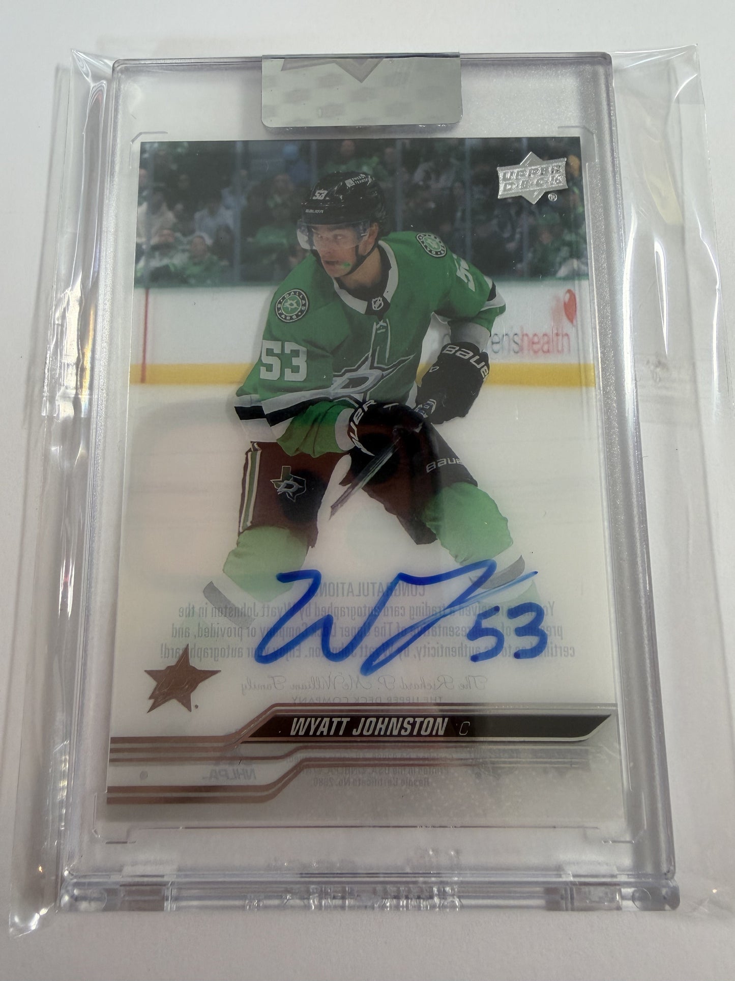 WYATT JOHNSTON - 2023 Upper Deck Clear Cut Auto #CC-WJ