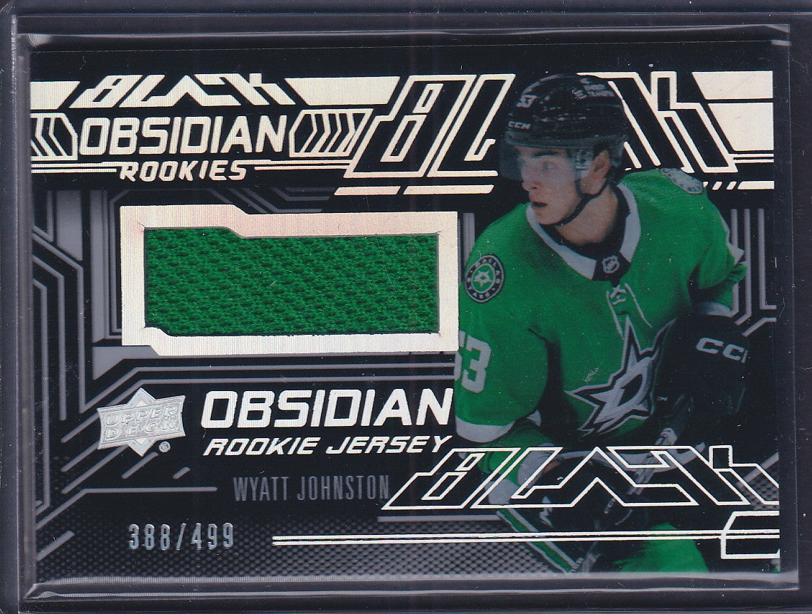 WYATT JOHNSTON - 2022 SPx Black Obsidian Rookies Jersey Patch #ORJ-WJ, /499