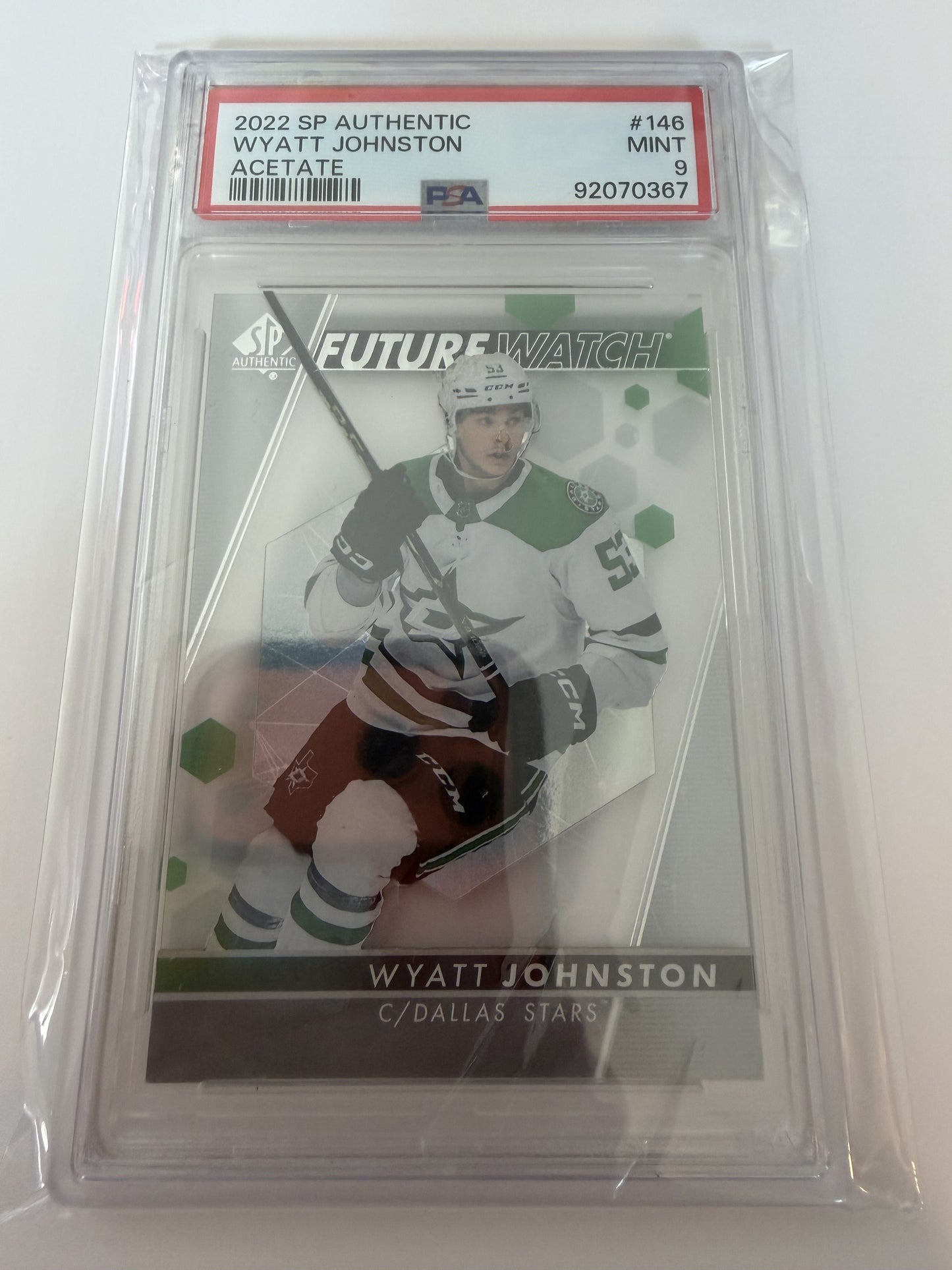 WYATT JOHNSTON - 2022 SP Authentic Future Watch ACETATE #146, PSA 9