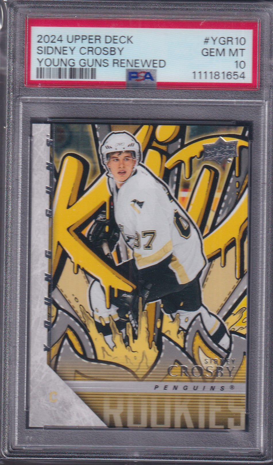 SIDNEY CROSBY - 2024 Upper Deck Young Guns RENEWED #YGR-10, PSA 10