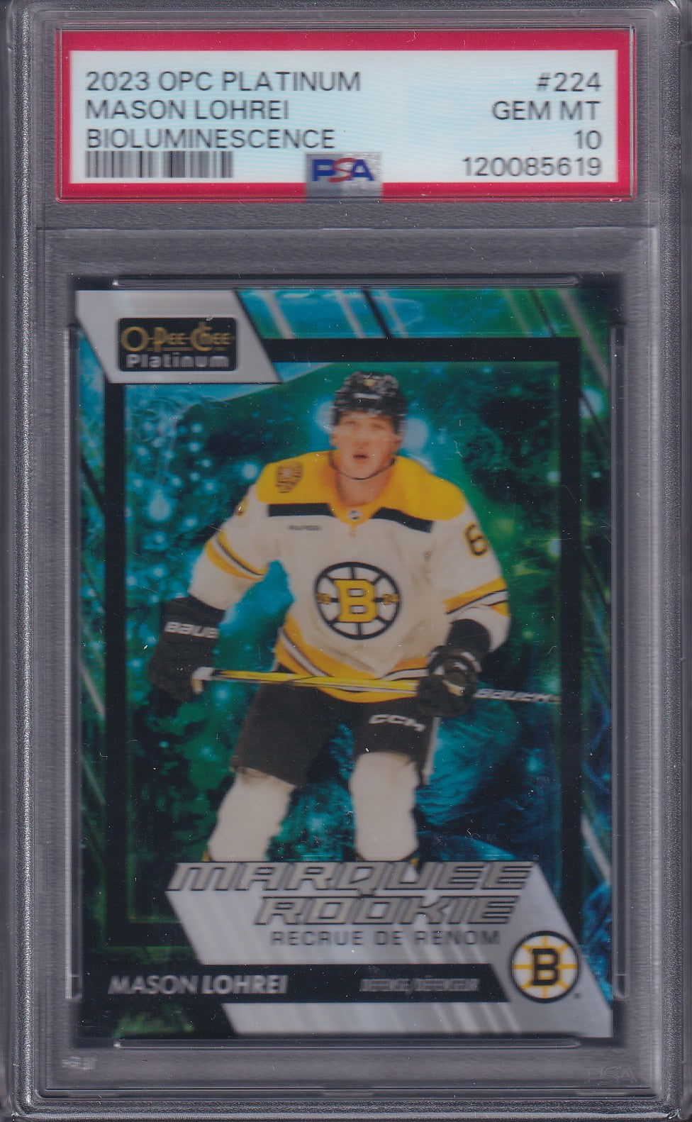MASON LOHREI - 2023 OPC Platinum Marquee Rookie BIOLUMINESCENCE #224, /5 PSA 10
