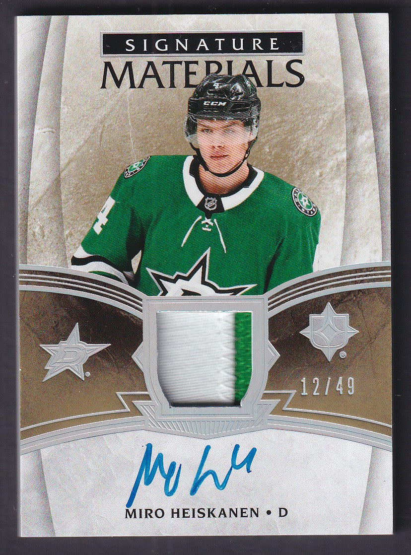 MIRO HEISKANEN - 2018 Upper Deck Ultimate RC Signature Materials Auto UMS-MH /49
