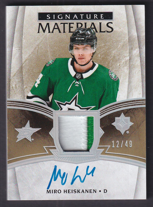 MIRO HEISKANEN - 2018 Upper Deck Ultimate RC Signature Materials Auto UMS-MH /49