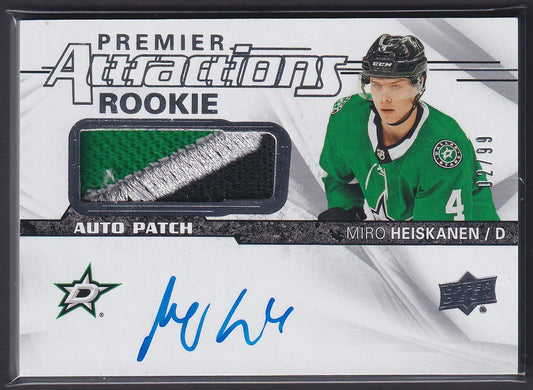 MIRO HEISKANEN - 2018 Upper Deck Premier Attractions RC Auto Patch #PAR-MH, /99