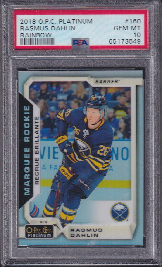 RASMUS DAHLIN - 2018 OPC Platinum Marquee Rookie RAINBOW #160, PSA 10