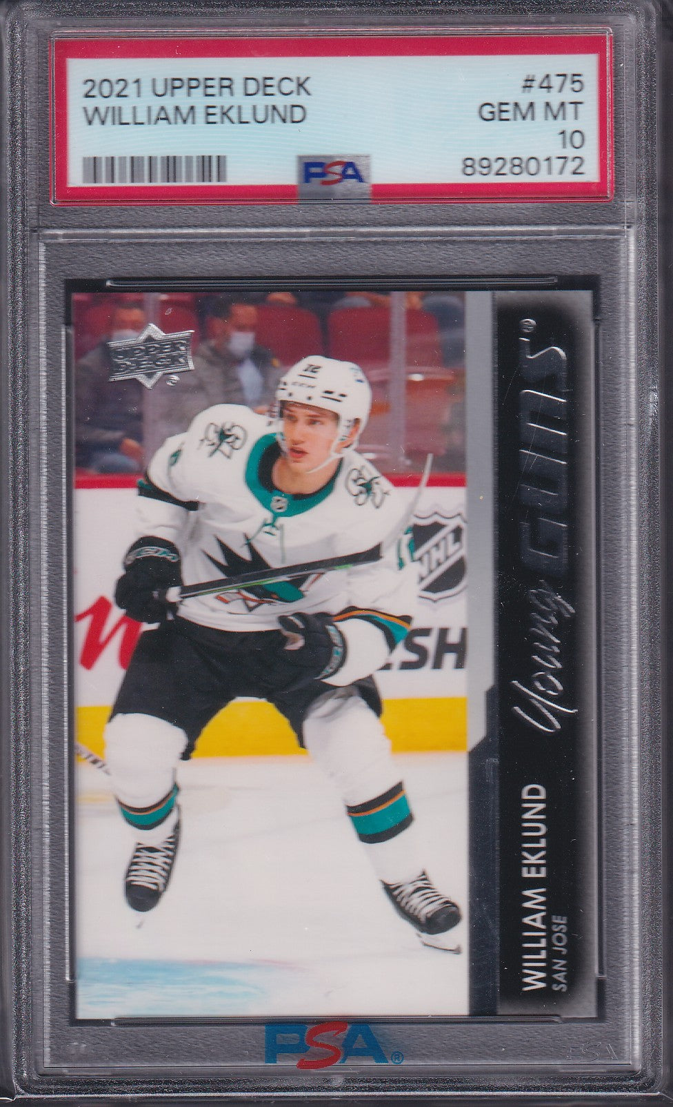 WILLIAM EKLUND - 2021 Upper Deck Young Guns #475, PSA 10