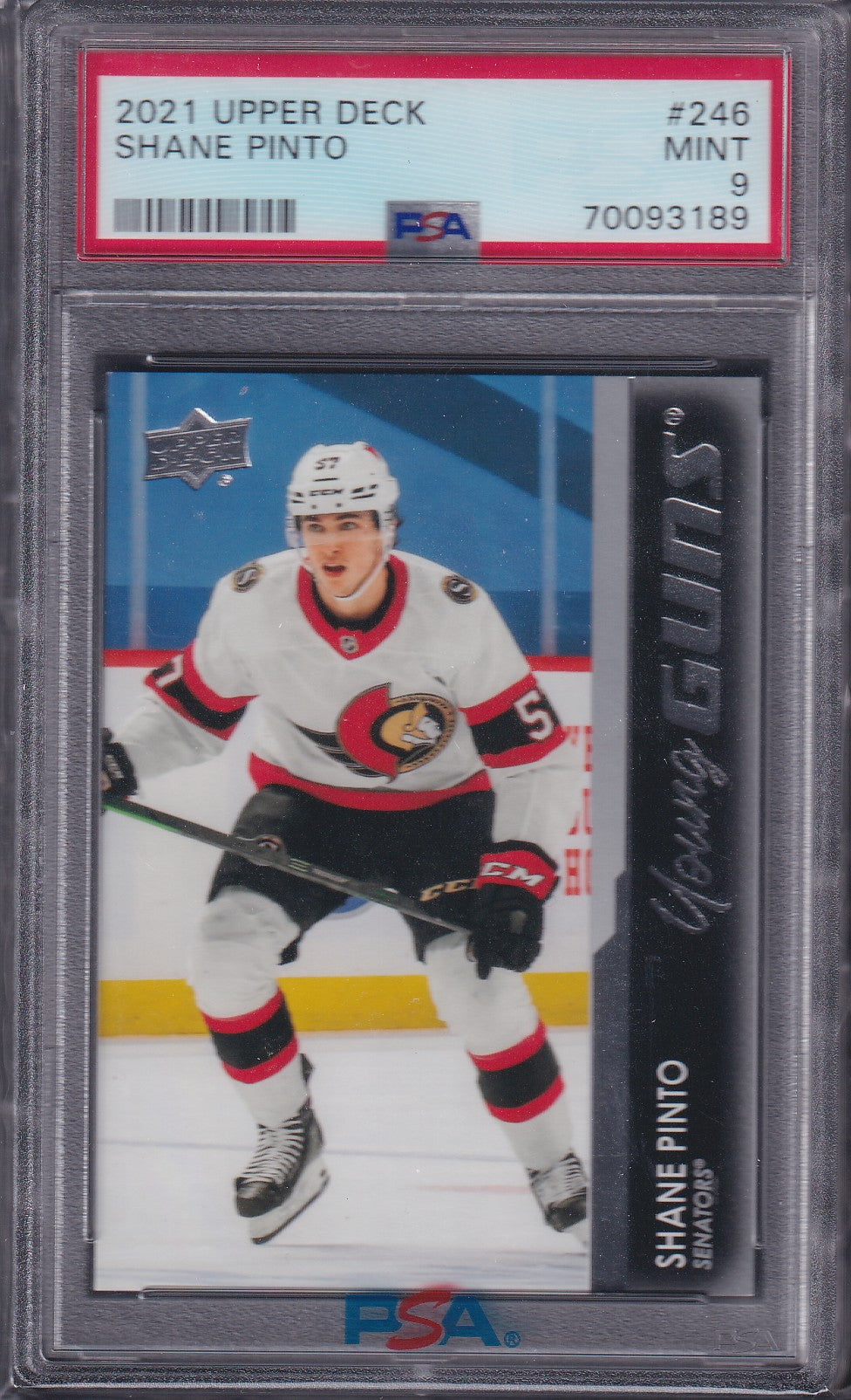 SHANE PINTO - 2021 Upper Deck Young Guns #246, PSA 9
